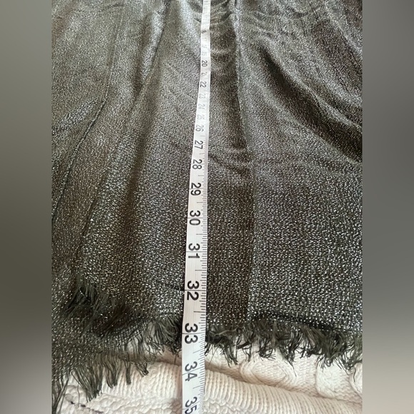 New! Steve Madden “ Olive” silver Metallic Fringe Kimono, Wrap,Dressy OSFM - Picture 2 of 14